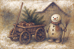 ANT184 - Vintage Snowman - 18x12