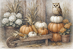 ANT208 - Pumpkins and Owl - 18x12