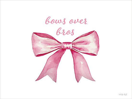 Cindy Jacobs CIN4599 - CIN4599 - Bow Collection - Bows Over Bros     - 16x12 pink bow, bows over bros quote, girl power art, feminine design, watercolor ribbon, inspirational saying, girl empowerment print, girly decor from Penny Lane