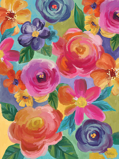 Cat Thurman Designs CTD241 - CTD241 - Floral Field - 12x16 floral painting, bright flowers, abstract background, vivid brushstrokes, cheerful bouquet, painterly expression, colorful art, impressionistic from Penny Lane