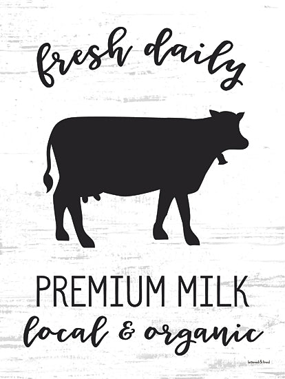 lettered & lined LET1138 - LET1138 - Premium Milk - 12x16 Cow silhouette, premium milk, fresh dairy daily, local organic dairy, rustic barn art from Penny Lane