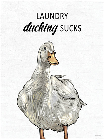 lettered & lined LET1314 - LET1314 - Laundry Ducking Sucks - 12x16 duck, illustrated, ducking sucks pun, laundry complaint, funny laundry sign from Penny Lane
