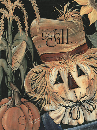 Michele Musser MM301 - MM301 - It's Fall Scarecrow - 12x16 Scarecrow, Pumpkin, Fall, Harvest, Rustic, Autumn, Folk Art from Penny Lane