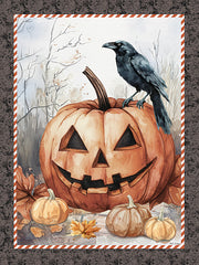 ND964 - Jack-O-Lantern & Crow - 12x16