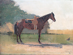 SDS1545 - Saddled Horse in Farm Yard    - 16x12