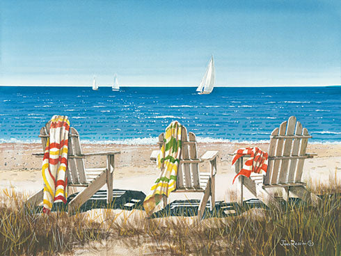 John Rossini JR341 - Morning Sun - Beach, Adirondack Chairs, Coastal from Penny Lane Publishing