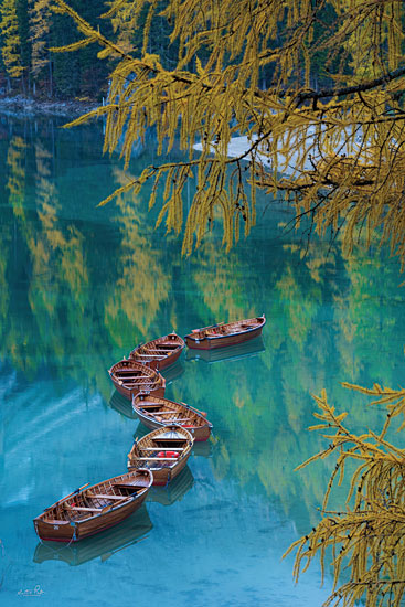Martin Podt MPP869 - MPP869 - S Curve - 12x18 Boats, Braies, Italy, Mountains, Landscape, Photography, S Curve from Penny Lane