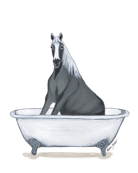 Ashley Justice AJ185 - AJ185 - Horse in Tub - 12x16 Bath, Bathroom, Bathtub, Whimsical, Farm Animal, Horse, Farmhouse/Country from Penny Lane