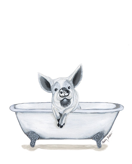 Ashley Justice AJ186 - AJ186 - Pig in Tub - 12x16 Bath, Bathroom, Bathtub, Whimsical, Farm Animal, Pig, Farmhouse/Country from Penny Lane