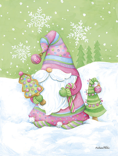 Diane Kater ART1373 - ART1373 - Pastel Christmas Gnome - 12x16 Christmas, Holidays, Santa Claus, Gnome, Winter, Snow, Snowflakes, Cookie, Candy Cane, Christmas Trees from Penny Lane