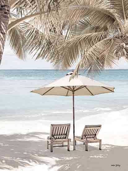 Amber Sterling AS128 - AS128 - Coastal Dreams III - 12x16 Coastal, Ocean, Waves, Chairs, Umbrella, Leisure, Sand, Palm Trees, Landscape from Penny Lane