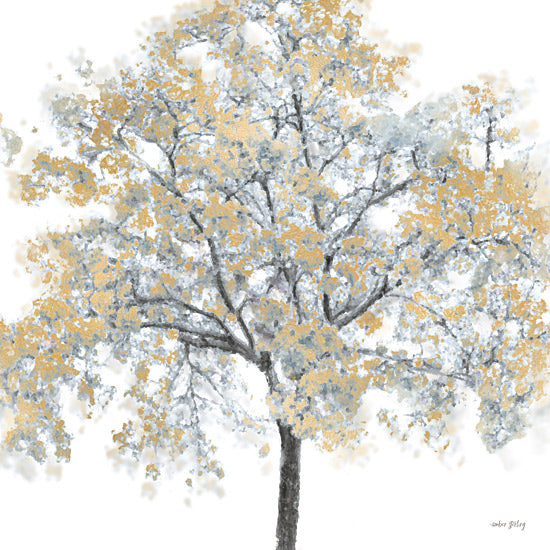 Amber Sterling AS398 - AS398 - Solitary Splendor - 12x12 Tree, Gold Leaves, Solitary Splendor, Contemporary from Penny Lane