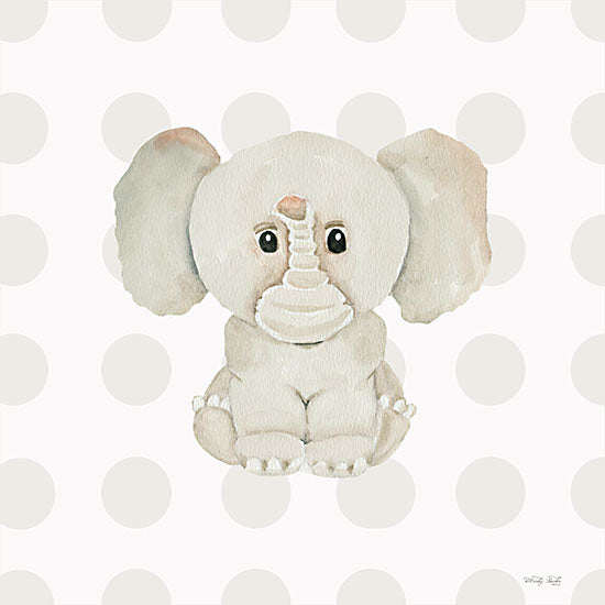 Cindy Jacobs CIN3982 - CIN3982 - Baby Elephant - 12x12 Baby, New Baby, Nursery, Elephant, Baby Elephant, Polka Dots, Gray, White from Penny Lane