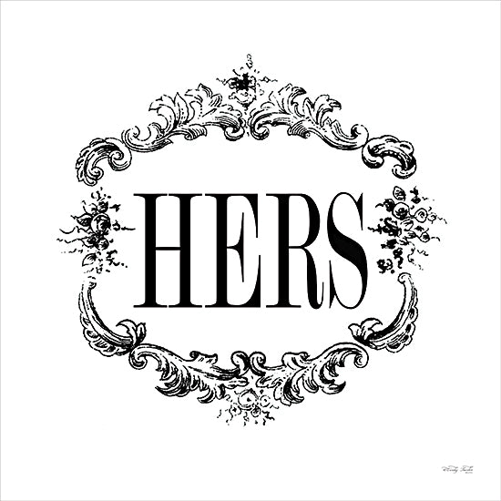 Cindy Jacobs CIN4169 - CIN4169 - Hers Sign - 12x12 Bedroom, Hers, Typography, Signs, Textual Art, Fleur De Lis, Black & White, Feminine from Penny Lane