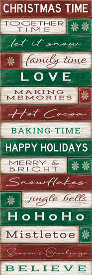 Cindy Jacobs CIN4234A - CIN4234A - Christmas Time     - 12x36 Christmas, Holidays, Christmas Time, Typography, Signs, Textual Art, Blocks, Winter, Snowflakes from Penny Lane