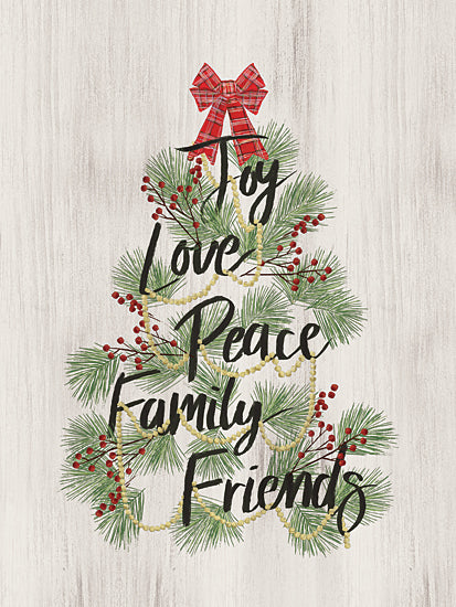 Dogwood Portfolio DOG297 - DOG297 - Christmas Inspirations - 12x16 Christmas, Holidays, Christmas Inspirations, Inspirational, Joy, Love, Peace, Family, Friends, Typography, Signs, Textual Art, Christmas Tree, Greenery, Berries, Red Bow, Winter from Penny Lane
