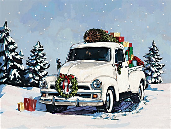Dogwood Portfolio DOG306 - DOG306 - Load of Joy - 16x12 Christmas, Holidays, Landscape, Truck, White Truck, Christmas Tree, Winter, Snow, Presents, Wreath from Penny Lane