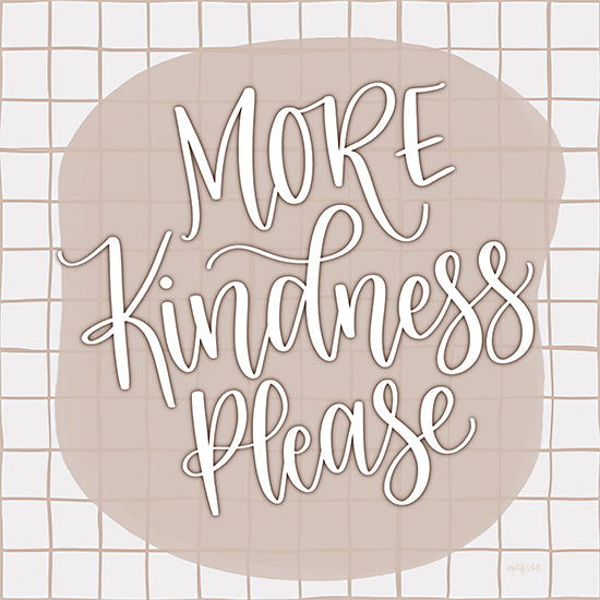 Imperfect Dust DUST1025 - DUST1025 - More Kindness Please - 12x12 Inspirational, More Kindness Please, Typography, Signs, Textual Art, Neutral Palette, Graph Paper Pattern from Penny Lane