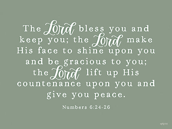 Imperfect Dust DUST1139 - DUST1139 - The Blessing - 16x12 Religious, The Lord Bless You and Keep You, Numbers, Bible Verse, Typography, Signs, Textual Art, Blessing, Green, Cream from Penny Lane