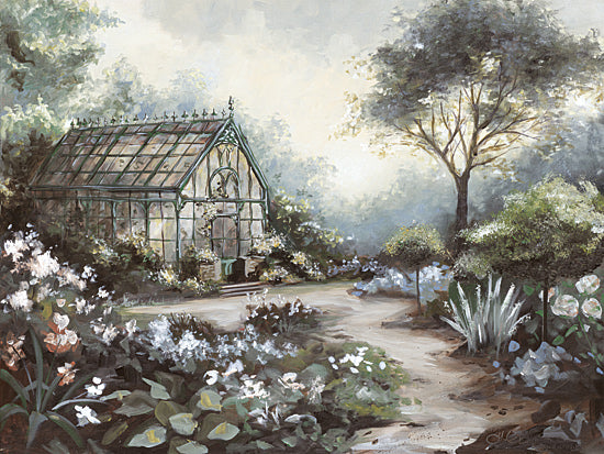 Hollihocks Art HH257 - HH257 - A Perfect Little Secret Garden - 16x12 Landscape, Green House, Flowers, Plants, Trees, Path, A Perfect Little Secret Garden from Penny Lane