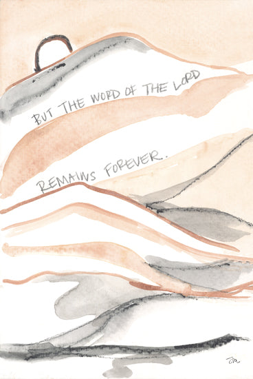 Jessica Mingo JM590 - JM590 - Everlasting II - 12x16 Religious, Abstract, But the Word of the Lord Remains Forever, Typography, Signs, Textual Art, Diptych, Landscape, Hills, Neutral Palette from Penny Lane