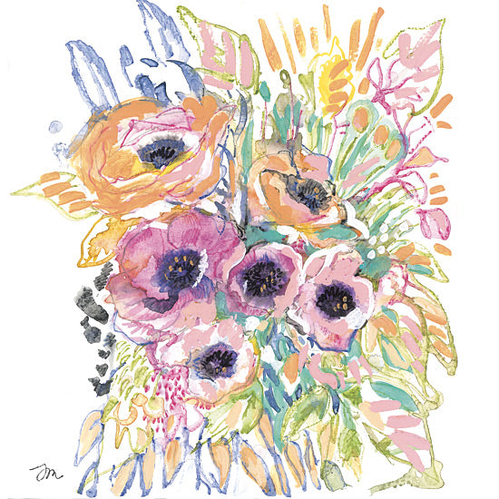 Jessica Mingo JM594 - JM594 - Wild Florals - 12x12 Flowers, Orange Flowers, Pink Flowers, Greenery, Abstract from Penny Lane