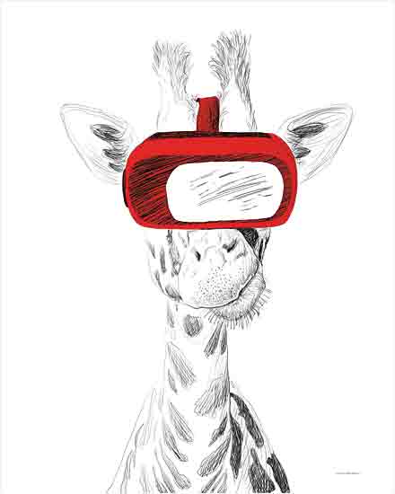 Kamdon Kreations KAM953 - KAM953 - VR is Giraff-ic - 12x16 Whimsical, Giraffe, Games, VR Mask, Virtual Reality, Gaming, Sketch, Drawing Print from Penny Lane