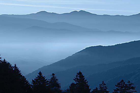 Lori Deiter LD3007 - LD3007 - Mountain Morning Blues II    - 18x12 Photography, Landscape, Great Smoky Mountains, Trees, Mountains, Clouds, Morning from Penny Lane