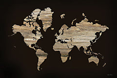 LD3072 - Wood World Map    - 16x12
