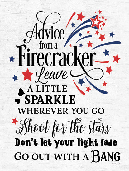 lettered & lined LET1176 - LET1176 - Advice from a Firecracker - 12x16 Patriotic, Red, White & Blue, America, Independence Day, Stars, Firecrackers, Advice from a Firecracker, Typography, Signs, Textual Art, Decorative from Penny Lane