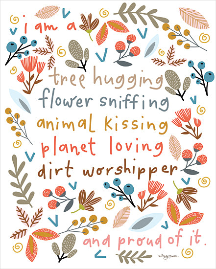Molly Mattin MAT105 - MAT105 - Tree Hugger Flower Sniffer - 12x16 Garden, Flowers, Greenery, Inspirational, I am a Tree Hugging, Flower Sniffing, Animal Kissing, Typography, Signs, Textual Art, Folk Art, Spring from Penny Lane