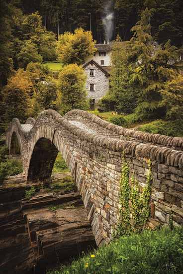 Martin Podt MPP1097 - MPP1097 - The Ancient Bridge - 12x18 Photography, Landscape, Bridge, Stone Bridge, Houses, Trees, Countryside from Penny Lane