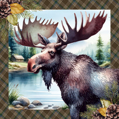 ND574 - Woodland Retreat Moose - 12x12
