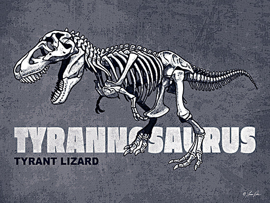 Lauren Rader RAD1427 - RAD1427 - Tyrannosaurus - 16x12 Dinosaurs, Tyrannosaurus, Bones, Skelton of Tyrannosaurus, Tyrannosaurus Tyrant Lizard, Typography, Signs, Textual Art, Black & White, Children, Masculine from Penny Lane