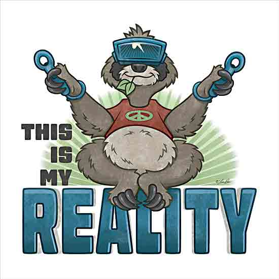 Lauren Rader RAD1429 - RAD1429 - My Reality - 12x12 Whimsical, Sloth, Gamer, Controllers, Video Games, This is My Reality, Typography, Signs, Textual Art, Children, Masculine from Penny Lane