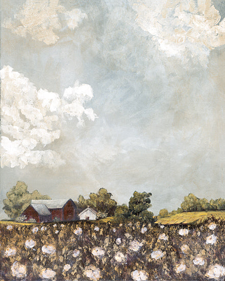 Soulspeak & Sawdust SAW161 - SAW161 - Softly - 12x16 Landscape, Barn, House, Farm, Cotton, Cotton Fields, Abstract, Trees, Sky, Clouds from Penny Lane