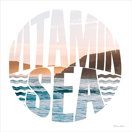 Susan Ball SB1301 - SB1301 - Vitamin Sea - 12x12 Coastal, Vitamin Sea, Typography, Signs, Textual Art, Ocean, Sand, Beach, Longing to be at the Beach, Healing Effect, Circle, White Border from Penny Lane