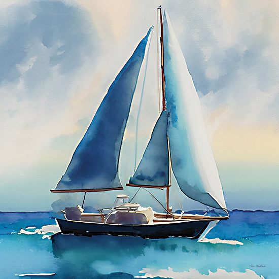 Seven Trees Design ST1083 - ST1083 - Nautical Moments - 12x12 Coastal, Sailboat, Ocean, Still Waters, Blue, White, Landscape, Watercolor from Penny Lane