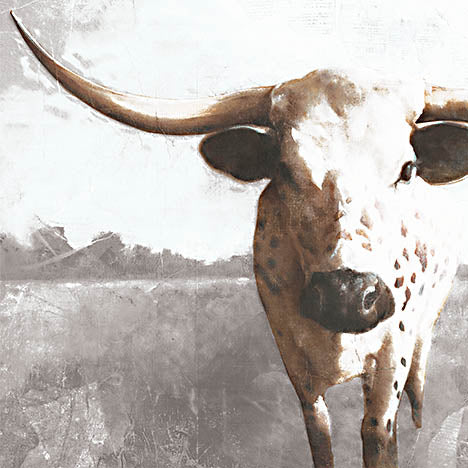 White Ladder WL173A - WL173A - Longhorn Luke    (A)  24x24 - 24x24 Cow, Longhorn, Portrait, Abstract from Penny Lane