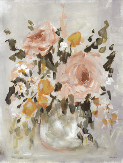 Amanda Hilburn AH253 - AH253 - Beauty Abound - 12x16 peach roses, loose floral bouquet, modern impressionist painting from Penny Lane