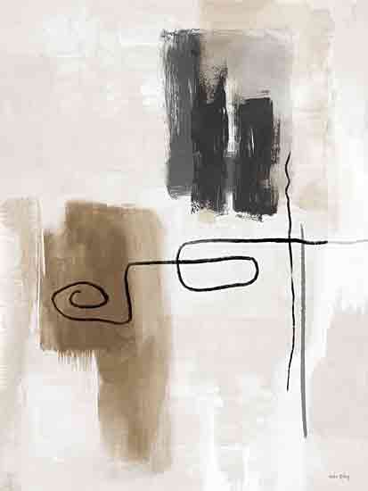 Amber Sterling AS102 - AS102 - Yesterday - 12x16 modern abstract painting, black swirl, geometric balance, expressive lines, earth tones, textured finish from Penny Lane