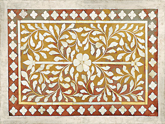 Amber Sterling AS584 - AS584 - The Center Blossom - 16x12 ornamental tile pattern floral symmetry vintage mediterranean decorative design from Penny Lane