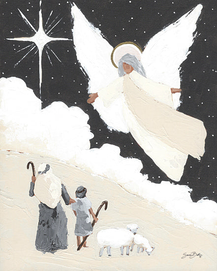 Sara Baker BAKE371 - BAKE371 - Sheherds and the Angels - 12x16 nativity scene angel shepherd sheep religious christmas night star from Penny Lane