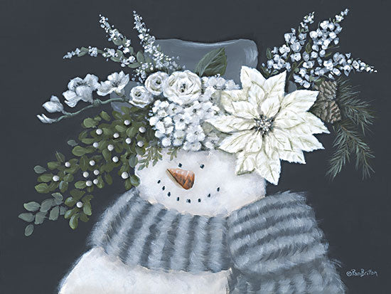 Pam Britton BR603 - BR603 - Floral Snowman I - 16x12 snowman winter floral hat greenery christmas holiday festive from Penny Lane