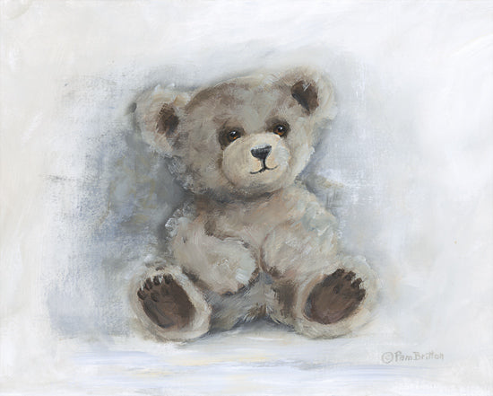 Pam Britton BR665 - BR665 - Plush Pal - 16x12 teddy bear painting, nursery art, cute bear decor, baby wall art, juvenile animal art, soft pastel teddy painting from Penny Lane
