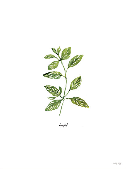Cindy Jacobs CIN4719 - CIN4719 - Basil Herb - 12x16 basil herb watercolor, botanical print, greenery art, cooking herb, minimalist decor, fresh leaves illustration, kitchen wall art, natural plant design, culinary inspiration, modern farmhouse greenery from Penny Lane