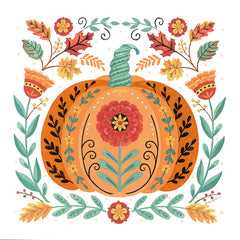 DS2438 - Folk Floral Pumpkin I - 12x12