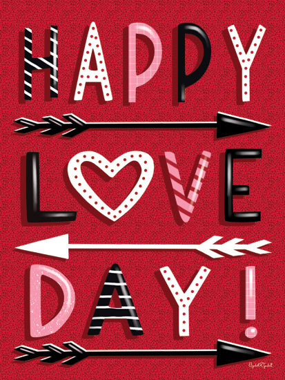 Elizabeth Tyndall ET313 - ET313 - Happy Love Day - 12x16 Valentine's Day, Happy Love Day, Typography, Signs, Textual Art, Hearts, Arrows, Spring from Penny Lane