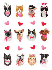 ET565 - Happy Hearts Dogs and Cats - 12x16