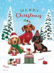 ET585 - Merry Christmas Dachshunds - 12x16